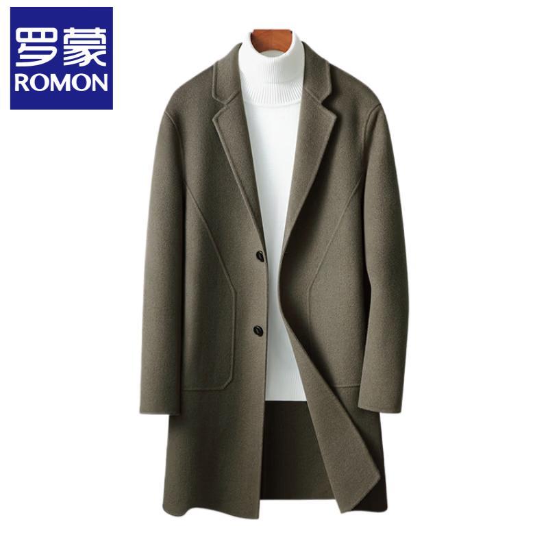 Мужское полупальто средней длины из смесовой шерсти Romon XL