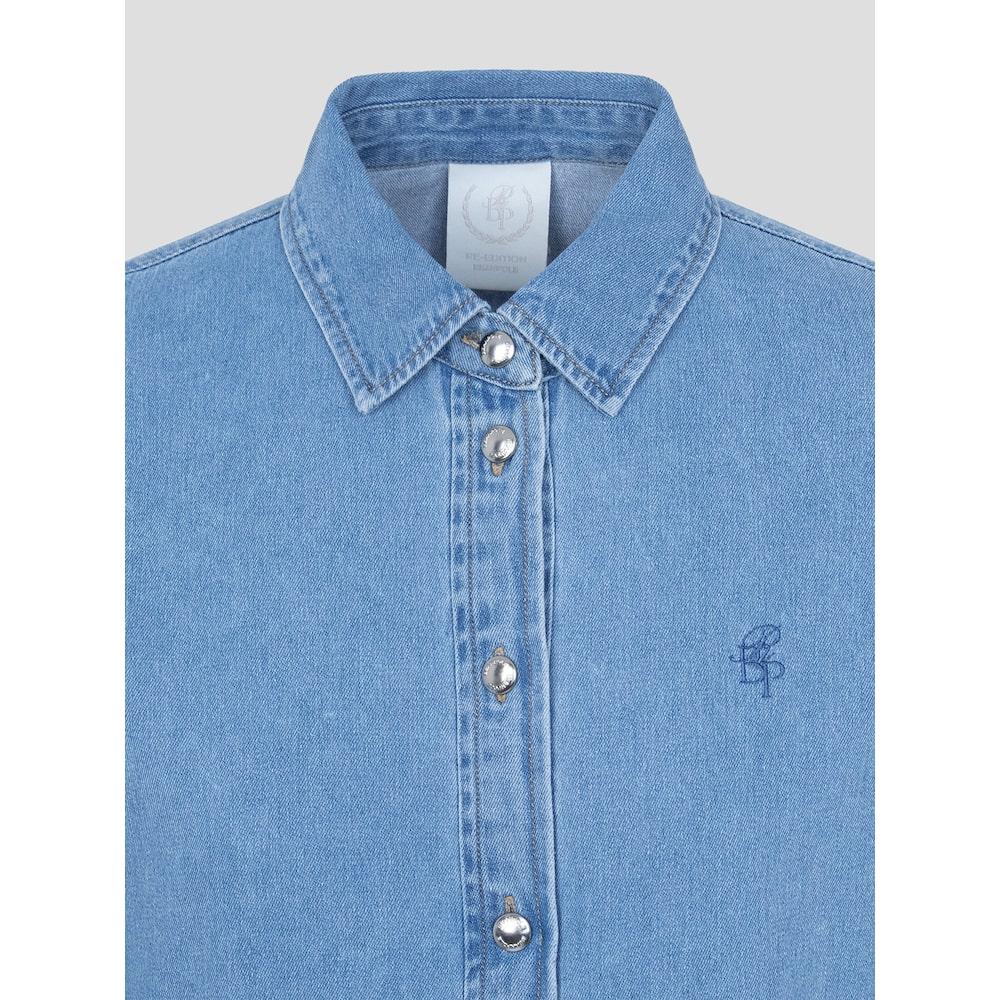 Binpolleidiseu [Reedition] Hedge Denim Volume Sleeve Dress Blue (Bf5271S01P)