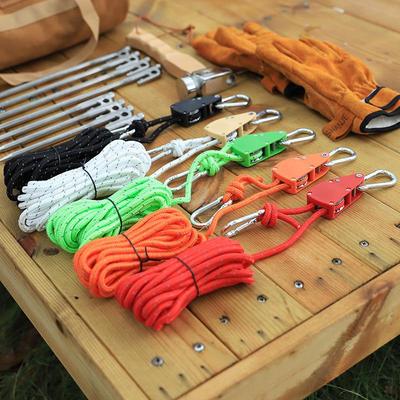 Windproof Outdoor Tent Reflective Awning Rope with Metal Tensioner - 6mm/4mm Adjustable Pulley