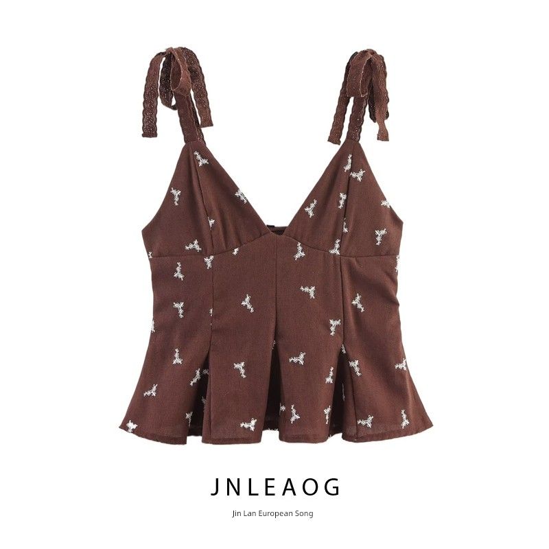 Jnleaog Spring New Arrival Women's Clothing Fashion Style French Fashion Short Skirt Embroider Tops 0881011