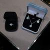 925 Sterling Silver Exquisite Sparkling Blue Square Zircon Pendant Necklace for Women Wedding Party Jewelry