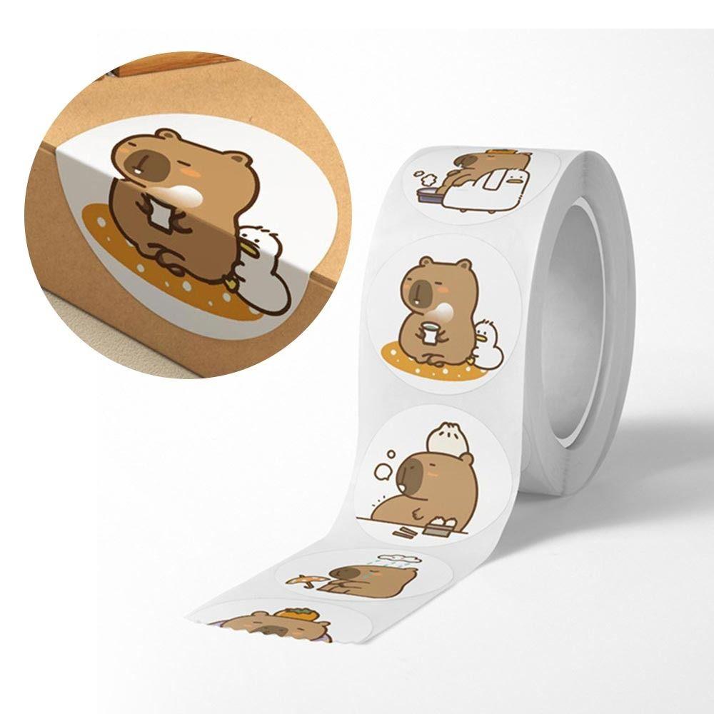 

500PCS Multicolor Cartoon Capybara Sticker DIY Ornament Kawaii Graffiti Decal 2