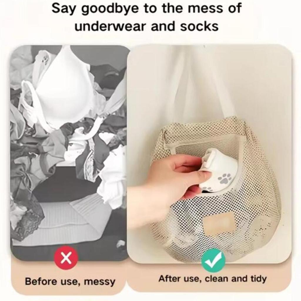 Underwear Socks Storage Bag Wall Hanging Breathable Mesh Bag Wardrobe Organizer Toy Doll Storage Pouch