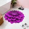 3D Realistic Flower Pattern Absorbent Mat Non-Slip Floral Rug Plush Velvet Floor Mat for Bedroom Kitchen Bathroom Sofa Coffee Table