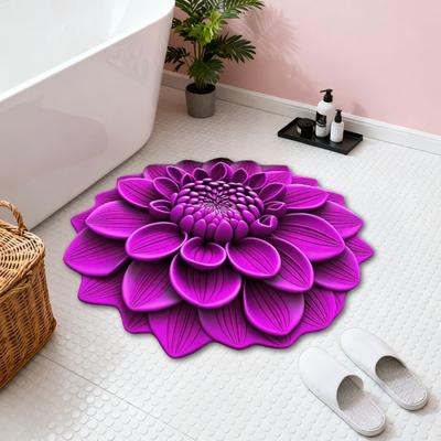 3D Realistisches Blumenmuster Saugfähige Matte Rutschfester Blumiger Teppich Plüsch Samt Bodenmatte für Schlafzimmer Küche Badezimmer Sofa Couchtisch