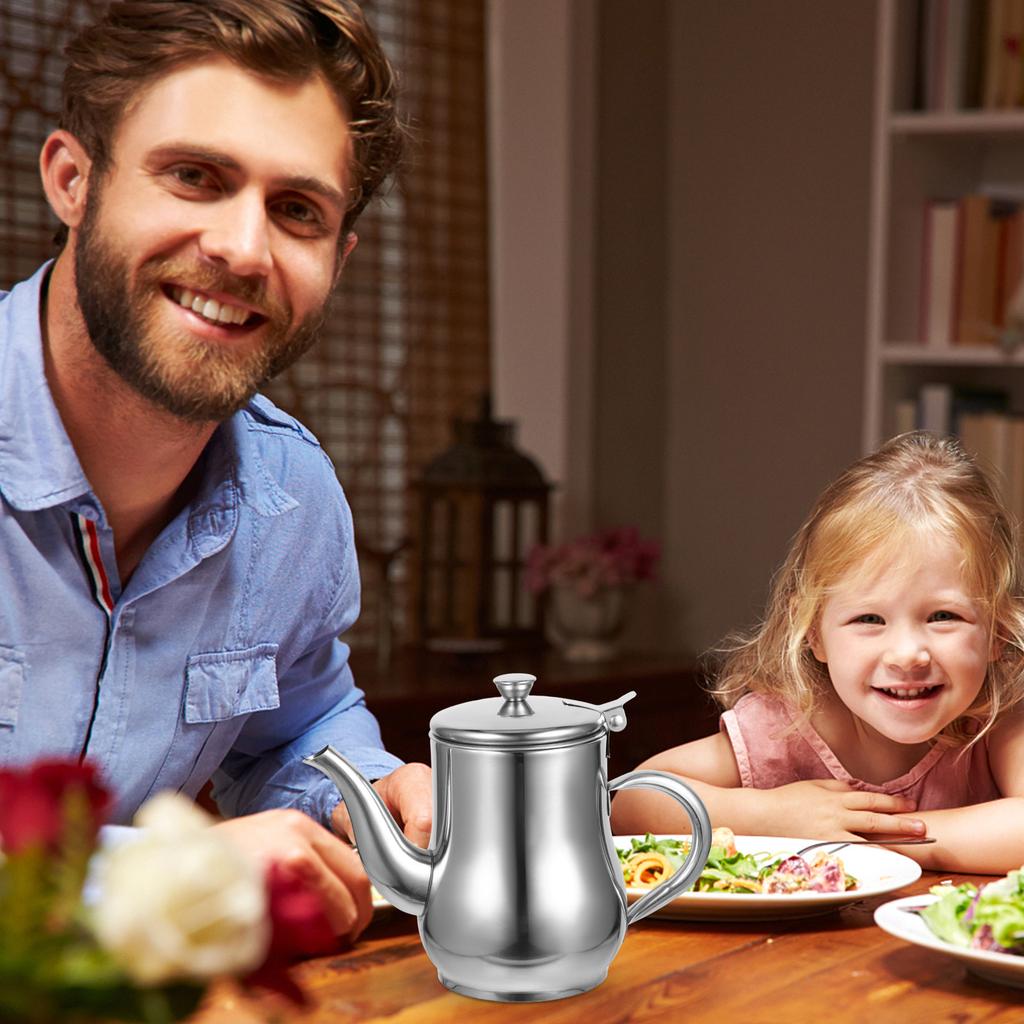 Large Capacity Stainless Steel Oil Holder Kitchen Storage Container For Cooking Grease Bacon Oil Pot Filter Ladle