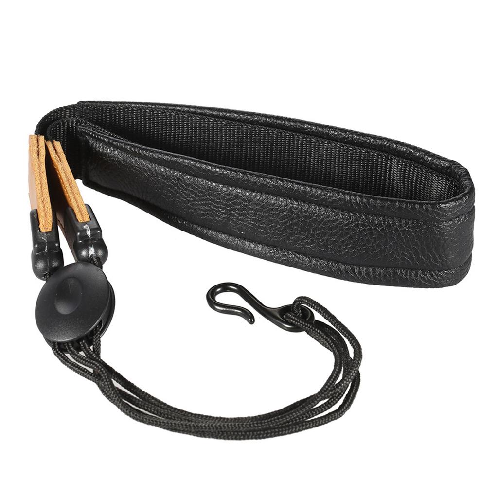 Adjustable Soft Leather Saxophone Sax Neck Strap with EVA Padded Metal Hook