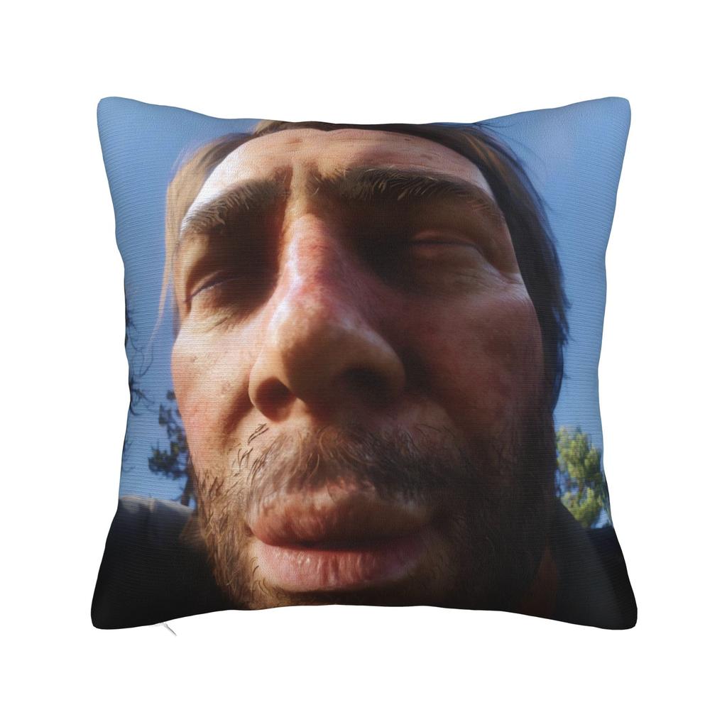 Gaming RDR2 Arthur Morgan Square Pillow Cases US West Cowboy Cushion Covers Awesome Zipper Decorative Pillowcover for Home 18"