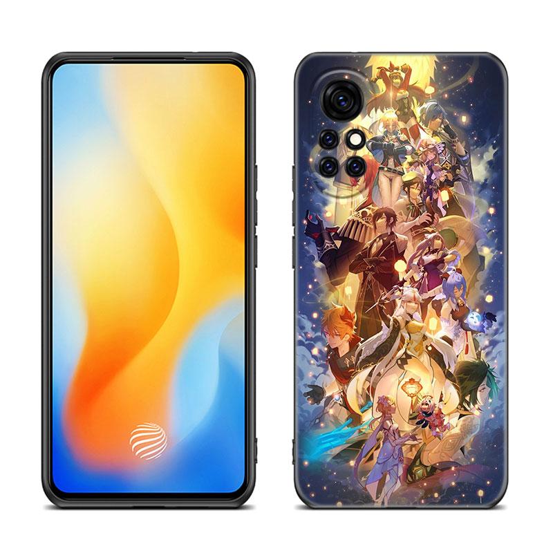 

Genshin Impact Game черный силиконовый чехол для телефона Huawei Nova 8 9 10 SE 11 Ultra 12 Pro 7i 8i 11i 11E Y70 + Y60 Y61 Y71 Y90 Y91 Huawei Nova 8i