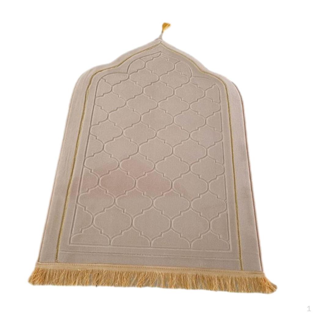 Islamic Prayer Rug Travel Portable Home Floor Embossing Worship Kneel Carpet