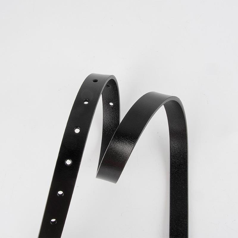 Women's Genuine Leather Belt Simple and Fashionable Versatile Korean Version of Women's Thin Belt Skirt Windbreaker Matching