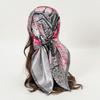 New Painting Style Female Luxury Square Scarf for Women Silk Satin Shawl Hijab Casual Soft Wrap Hair Band Ribbon Headband Turban