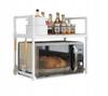 Kitchen Shelf For Microwave Organizer Cabinet White 2 Levels 48Cm Shelf