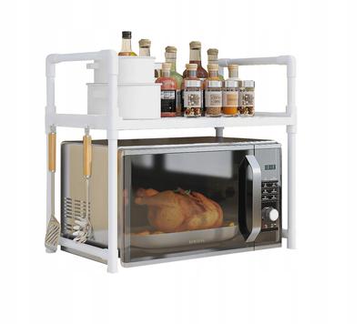 Kitchen Shelf For Microwave Organizer Cabinet White 2 Levels 48Cm Shelf