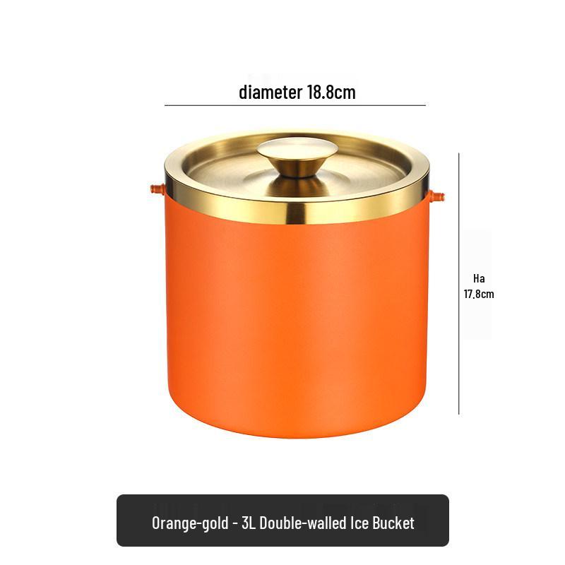 Double Layer Stainless Steel Ice Bucket for Wine & Beer