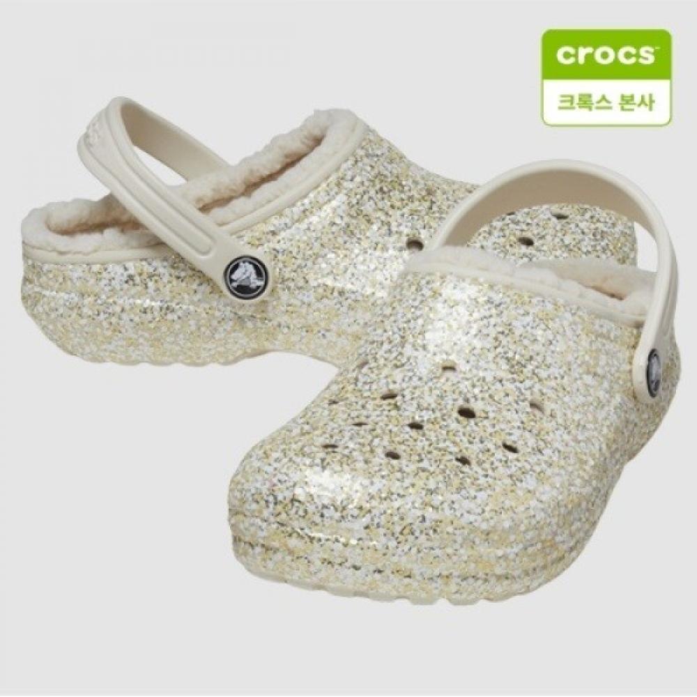 

Crocs Classic Lined Glitter Clog Toddler Stucco 207463 160 C5(120mm)