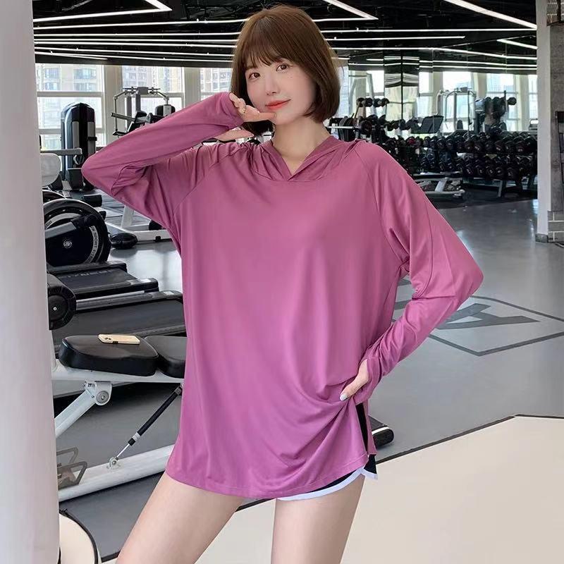 Women's Quick-Dry Hooded Cardigan: Spring/Autumn Loose Long Sleeve Yoga & Training Top