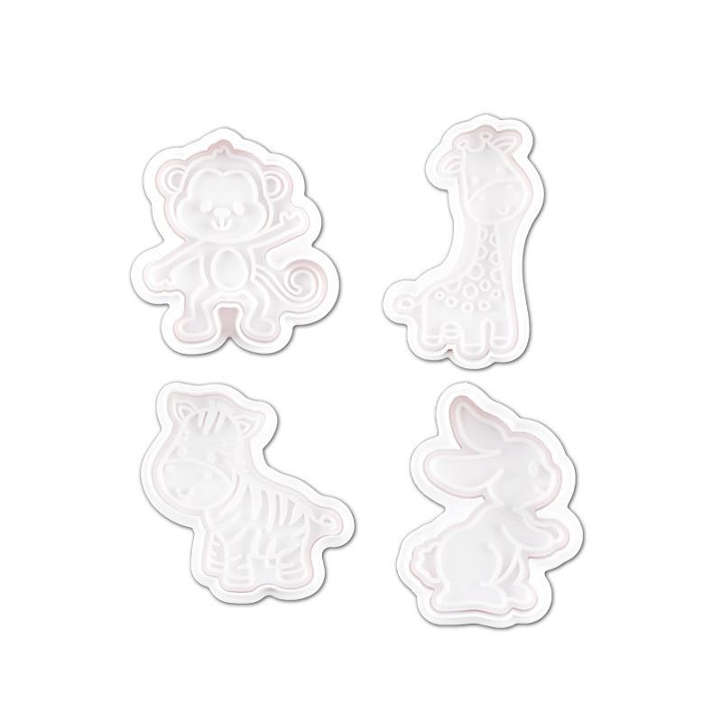 Hot Sale 4pcs Cake Tools Animal Cutter Set Cookie Cutters Biscuit Stamp Fondant Mould Baking Sugarcraft Mold
