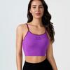 Women's Seamless Knit American Retro Sports Tank Top with Padded Bra