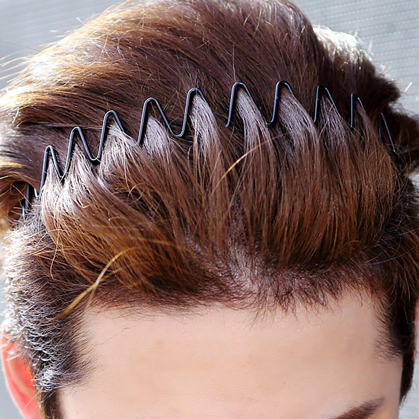30 Pack Metal Headbands Black Spring Wavy Metal Hair Band Slicked Back Headband For Men Women Non Slip Sports Headwear 30 Styles