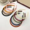 Women Headband Elastic Solid Color Anti-slip Frosted Braid Broken Hair Organization Face Washing Bath Hair Hoop with Teeth Female Headwear