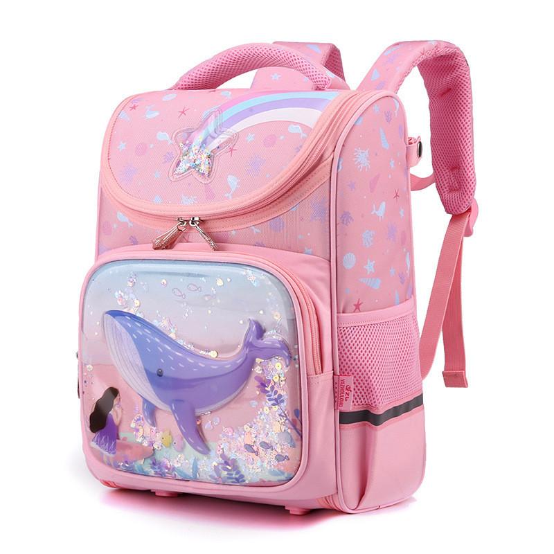 Large Capacity Children's School Bag For 1st-3rd Grade Unisex Animal Pattern Comfortable Shoulder Straps