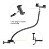 PATIKIL 18.5" Gooseneck Desk Microphone Stand with Clip, Flexible Arm, Desktop Microphone Stand for Singing and Speech, 38" to 58" Phone Clip, Black