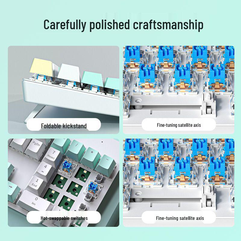 S104 Hot-Swappable Wired Mechanical Keyboard - Blue/Brown Switch, Perfect for Men & Women Gamers