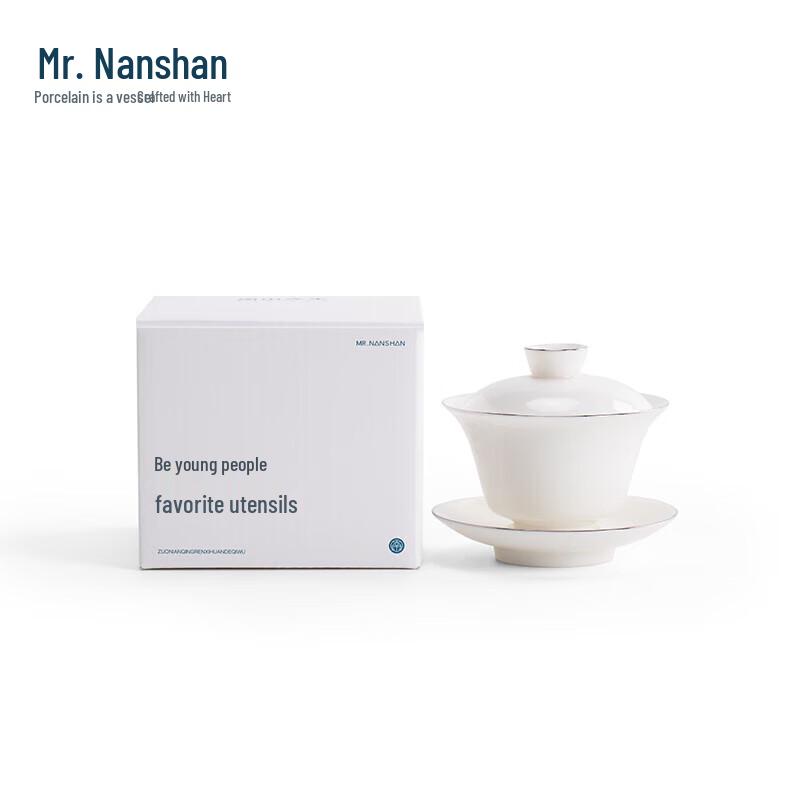

Mr. Nanshan White Porcelain Gold-Trimmed Gongfu Gaiwan