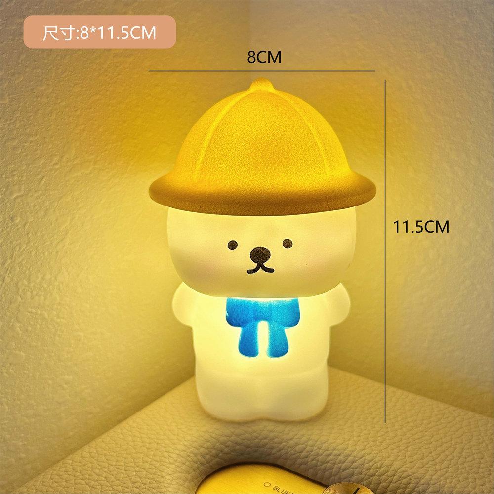 

Lamp Warm Night Light Battery Powered Cartoon Cute Tie Teddy Shaped Bear синий