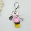Neuer Kuchen Schlüsselanhänger Mode Auto Schlüsselanhänger Damen Tasche Anhänger Zubehör Frankreich Kuchen Macarons mit Eiffelturm Schlüsselanhänger Geschenk Schmuck