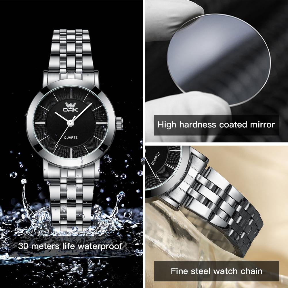 OPK Brand Women's Steel Belt Watch Simple and Fashionable Quartz Waterproof 6019