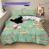 3pcs Deer Mushrooms Bedding Cover Set, Fashion Classic Popular Print Bedding Set, Soft Comfortable, All Season Use, For Bedroom, Guest Rooma0819175