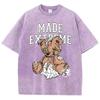 Made Extreme Broken Teddy Bear Doll Printing Men Tee Shirts Breathable Clothes Summer Short Sleeve Soft Loose T-Shirt