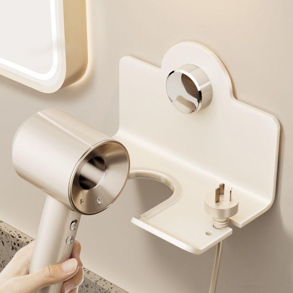 Punch Free Suction Cup Hair Dryer Holder Carbon Steel Hairdryer Stand Hair Dryer Bracket for Home
