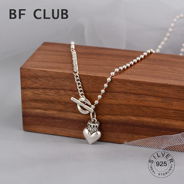 

100% 925 пробы стерлингового серебра цепочка чокер сердце ожерелье для женщин винтажные модные ювелирные украшения свадьба вечеринка день рождения подарок белый