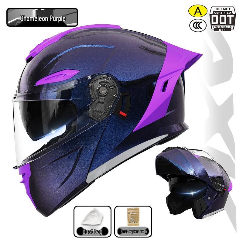 

3C/DOT Color-Changing Dragon Motorcycle Helmet: Warm, All-Seasons, Half Helmet for Men and Women, Full Face Winter Safety Gear XL, 60-62 cm