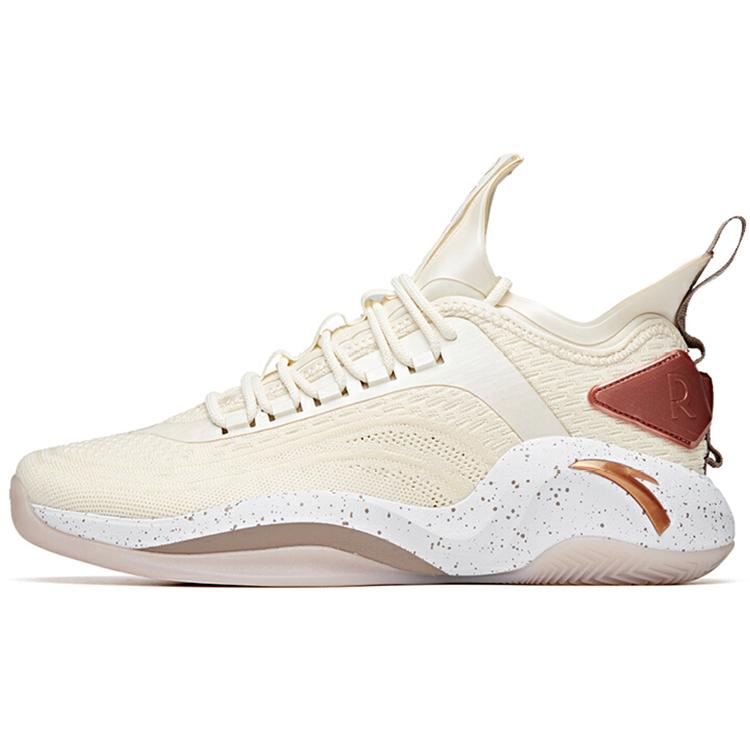 Anta RR6 Cushioning Breathable Low Top Performance Basketball Shoes Men's Light Beige White