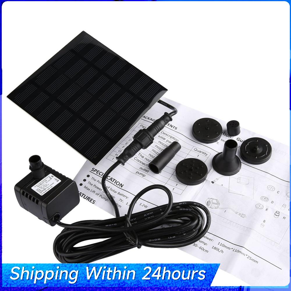 

1.2W Solar Water Fountain Pump 200L/h with 6 Nozzles Solar Pond Pump Solar Panel Water Pump for Bird Bath Ponds Garden Fish Tank China Mainland
