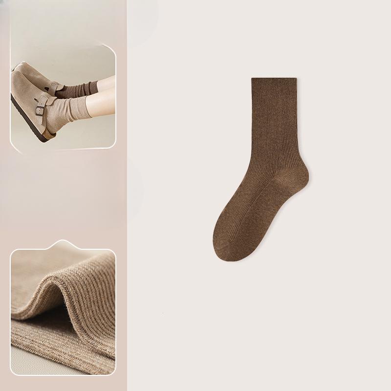 Women's Autumn and Winter Deodorant Retro Boneless Drum Pile Cotton Socks