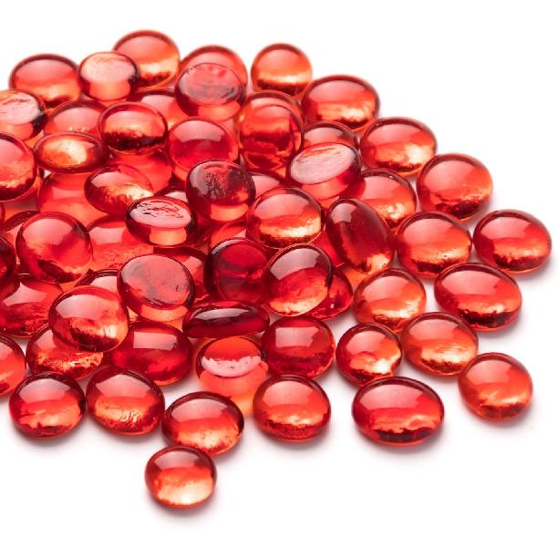 50PCS Mini Glass Gems,Mixed Colour Mancala Stones Flat Bottom Marble Beads for Home Decorative Art Craft Vase Filler(0.5"~0.7")