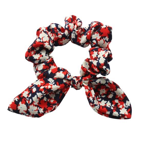 

Hair Tie Floral Print Rabbit Ear Decor Hair Rope High Elasticity Bun Half-Tied Hairstyles Ponytail Holder Hair Accessory
