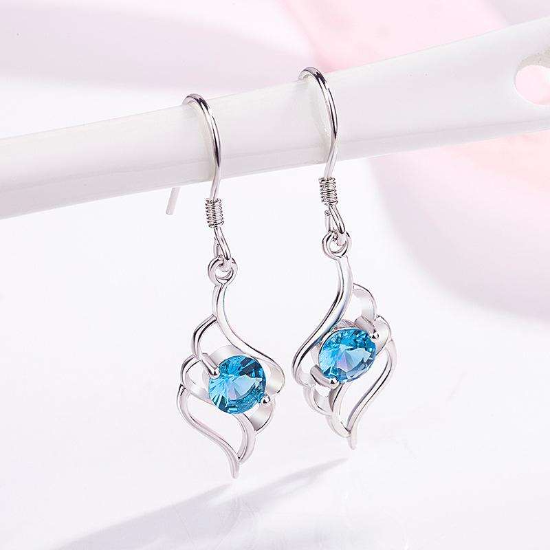 New 925 Sterling Silver Earrings AAA Zircon For Women Exquisite Student Girlfriend Jewelry Accessories Wedding Fashion Gift