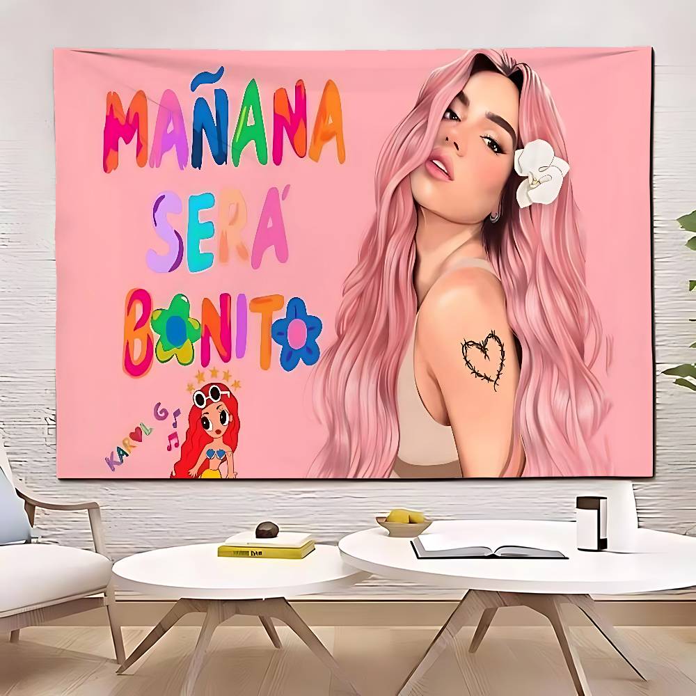 Sängerin KKarol G Bank Wandteppich Personalisierbare Wandteppiche Verschiedener Stile Wandbehang Promi-Fotodruck Wandbehang