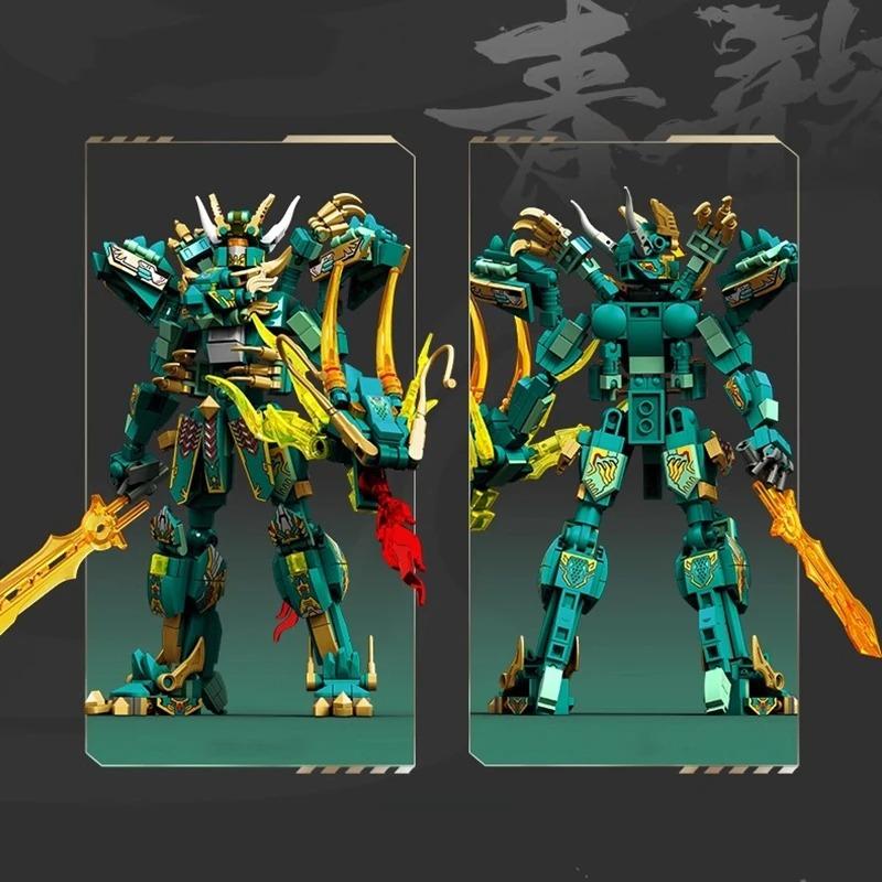 SEMBO Transforming Robot Building Blocks Chinese Mythology Sacred Beast Model Ornament Assembled Toy Figure Birthday Gift
