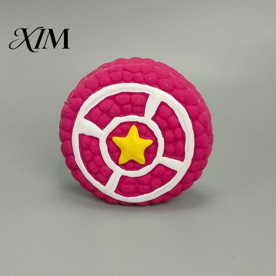 Interactive Pet Toys for Boredom And Anxiety Round Shield Dog Toy, Squeaky Latex Chew Training Dogs Fetch Teeth Cleaning Toy Small Medium Tartar