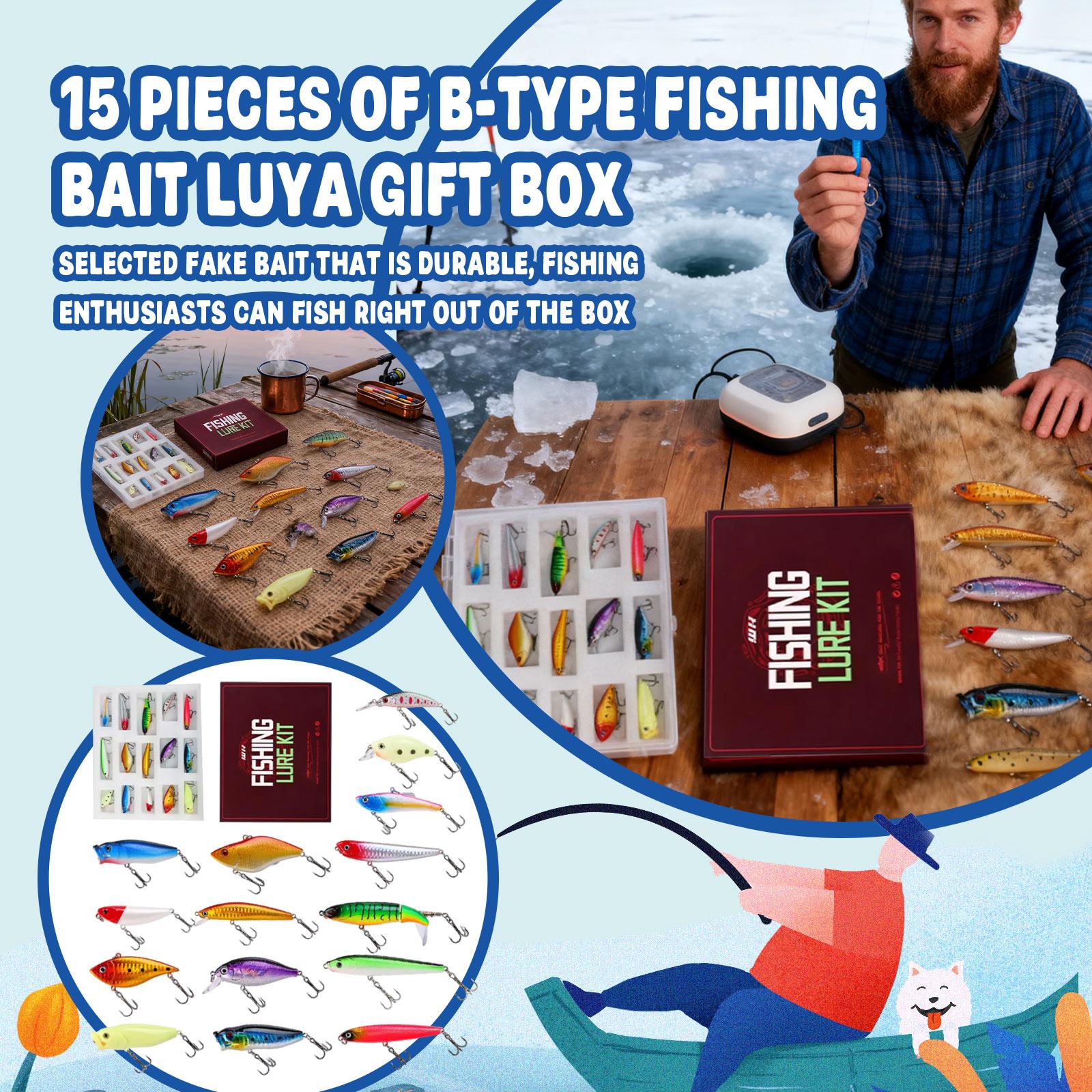 

Fishing Tackle Gift Box Fishing Gear Christmas Set Fishing Tackle, Christmas Gift For Adults Men Teens Boys, 15 Pieces One Size красный