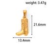 Jewelry 316L Stainless Steel 18K Gold Boots Pendants Women's Boots Shoe DIY Necklace Bracelet Bag Pendant Accessories