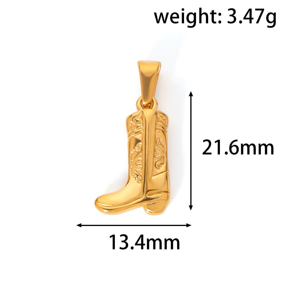 Jewelry 316L Stainless Steel 18K Gold Boots Pendants Women's Boots Shoe DIY Necklace Bracelet Bag Pendant Accessories