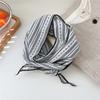 Stripe Print Snow Flower Scarves Sweet Cotton Linen Headscarf Exquisite Triangle Hijab Scarf  Girls